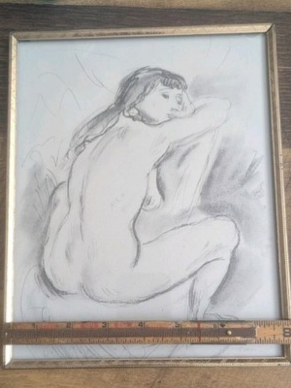 Vintage Jules Pascin Female Nude Art Print Framed 8x10 Expressionist Figure